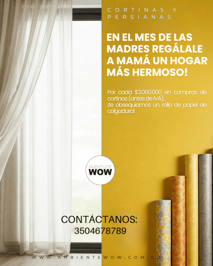 Papel de colgadura y cortinas en Bogota